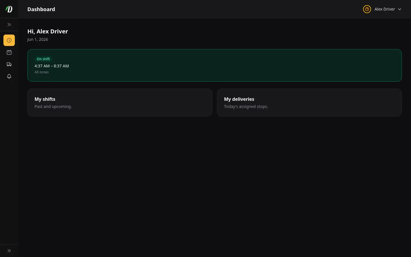 The Driver Portal screenshot