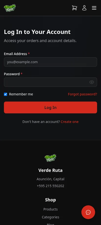 DabDash branded customer login page with email and password fields — mobile view