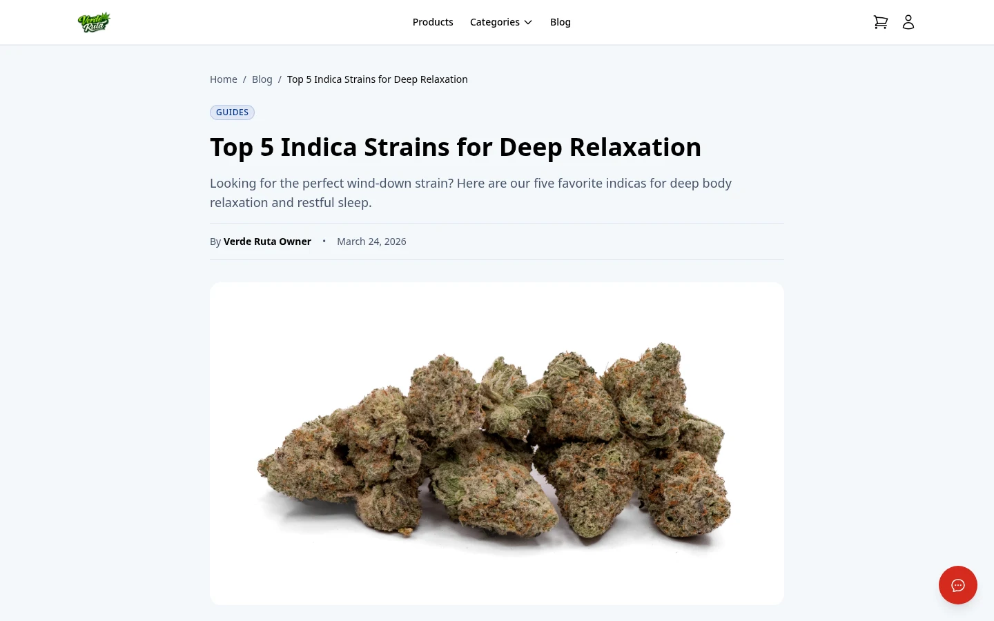 DabDash storefront blog post page showing a full article with branded styling