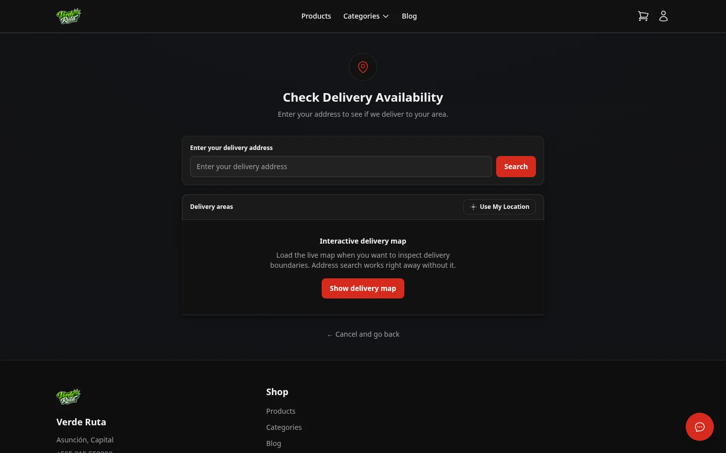 Delivery Zone Picker screenshot