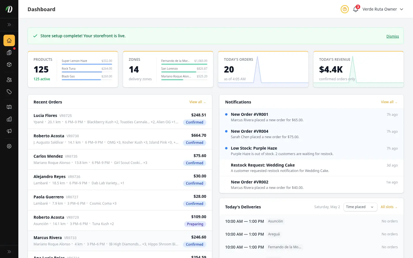 DabDash vendor dashboard